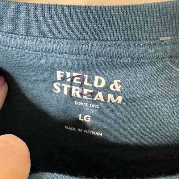 Field & Stream Blue Long Sleeve Waffle Knit Shirt Men's Large NEW - Picture 2 of 5